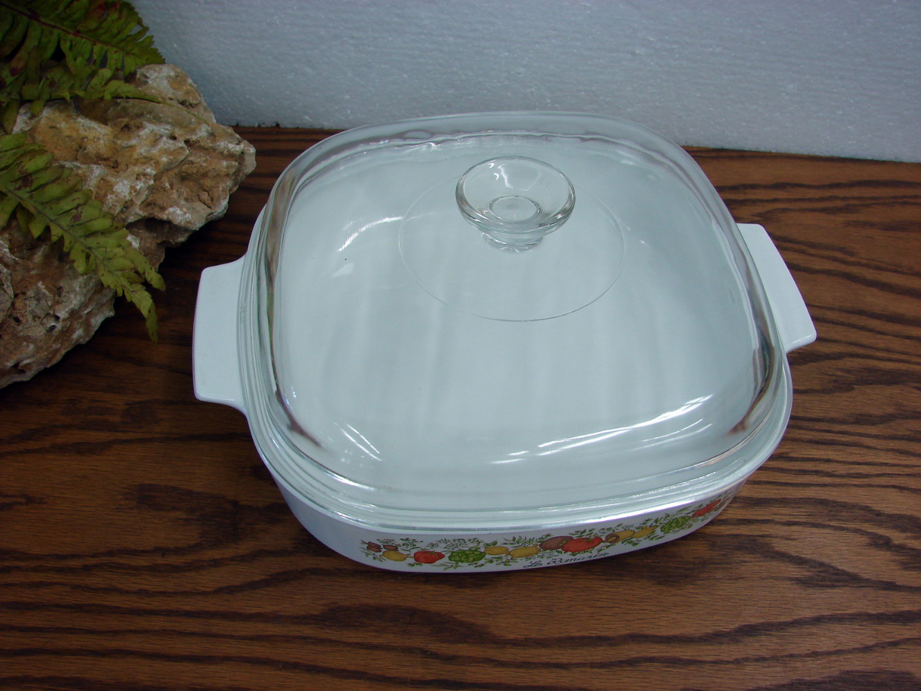 Vintage Corning Ware Spice of Life A-10 Large Square Casserole w/ Glass PYREX Lid - Image 2