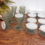 Vintage Tupperware Desert Parfait Footed Lidded Sundae Pudding Cups 14 Pc Set