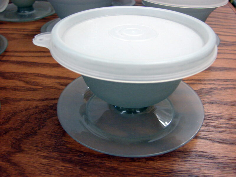 Vintage Tupperware Desert Parfait Footed Lidded Sundae Pudding Cups 14 Pc Set, Moose-R-Us.Com Log Cabin Decor