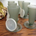 Vintage Tupperware Desert Parfait Footed Lidded Sundae Pudding Cups 14 Pc Set - Image 3