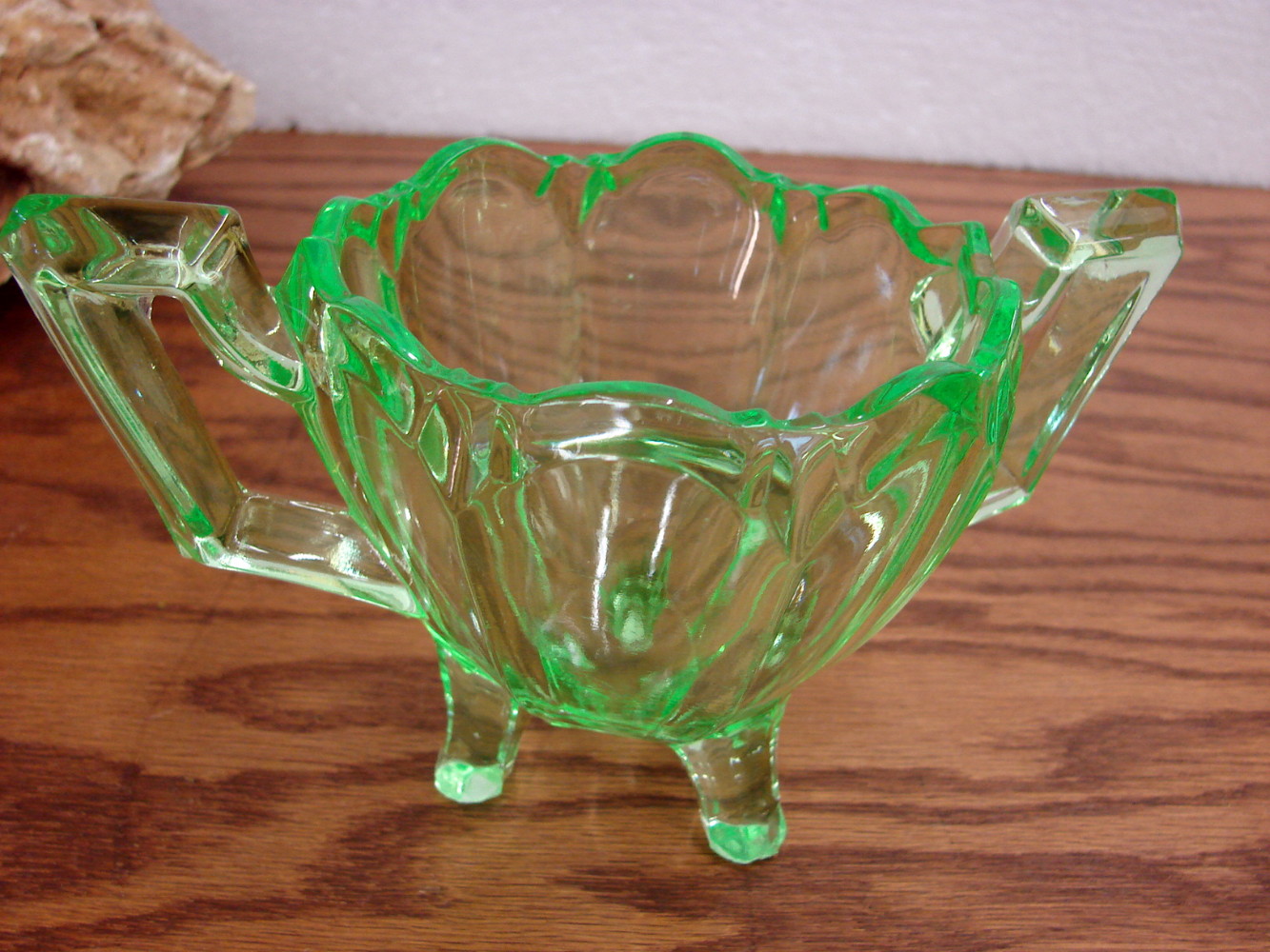 Vintage Art Deco Cut Glass Footed Sugar Bowl Vintage Art Deco Cut Glass Footed Sugar Bowl