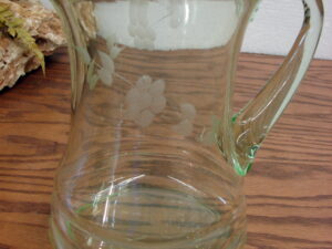 Vintage Vaseline Federal Glass Uranium Hazel Atlas Rolled Rim Square Bottom Mixing Bowl, Moose-R-Us.Com Log Cabin Decor