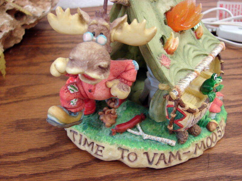 Enesco 1996 Time To Vam-Moose Lighted Camping Tent Night Light, Moose-R-Us.Com Log Cabin Decor