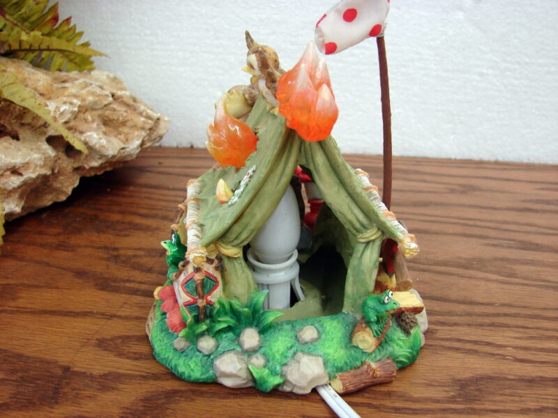 Enesco 1996 Time To Vam-Moose Lighted Camping Tent Night Light, Moose-R-Us.Com Log Cabin Decor