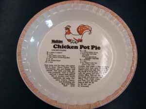 Vintage Watkins Recipe Pie Plate Chicken Pot Pie #6295