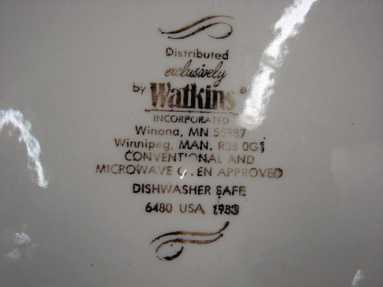 Vintage Watkins Recipe Pie Plate German Apple Kuchen #9480 - Image 2