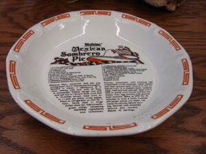 Vintage Watkins Recipe Pie Plate Mexican Sombrero Pie #6481