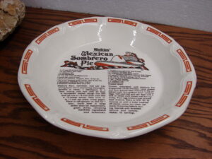 Vintage Watkins Recipe Pie Plate Mexican Sombrero Pie #6481 as is