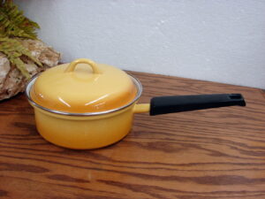 Vintage MCM Italy Ekco Porcelain Enamel Flower Power 5 Quart Steam Cooking Pot Insert, Moose-R-Us.Com Log Cabin Decor