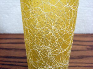 Vintage Color Craft Spaghetti String MCM 12 oz Drinking Glass Yellow