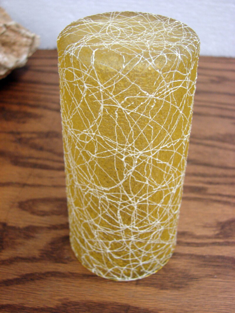 Vintage Color Craft Spaghetti String MCM 12 oz Drinking Glass Yellow, Moose-R-Us.Com Log Cabin Decor
