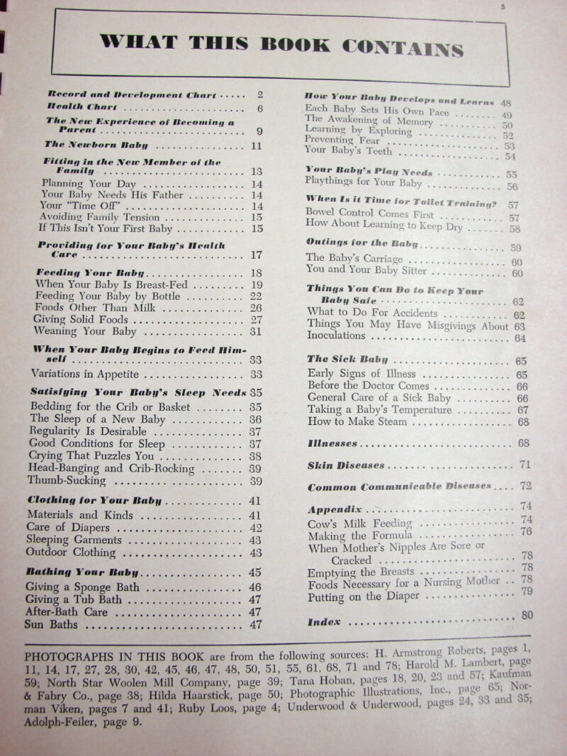 Vintage 1950&#8217;s Your Baby&#8217;s Care Hospital How To Book Advertising Central Dairy, Moose-R-Us.Com Log Cabin Decor