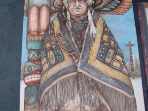 Alaskan Sketches Doug Lindstrand Limited Edition Art Tlingit Chief Signed Seal