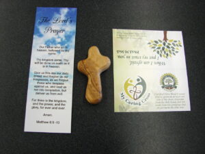 Certified Hand Carved Jerusalem Olive Wood My Caring Cross Lords Prayer