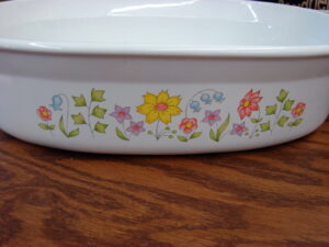Vintage Corning Ware Meadow Oven Microwave Accessories Spring Flowers