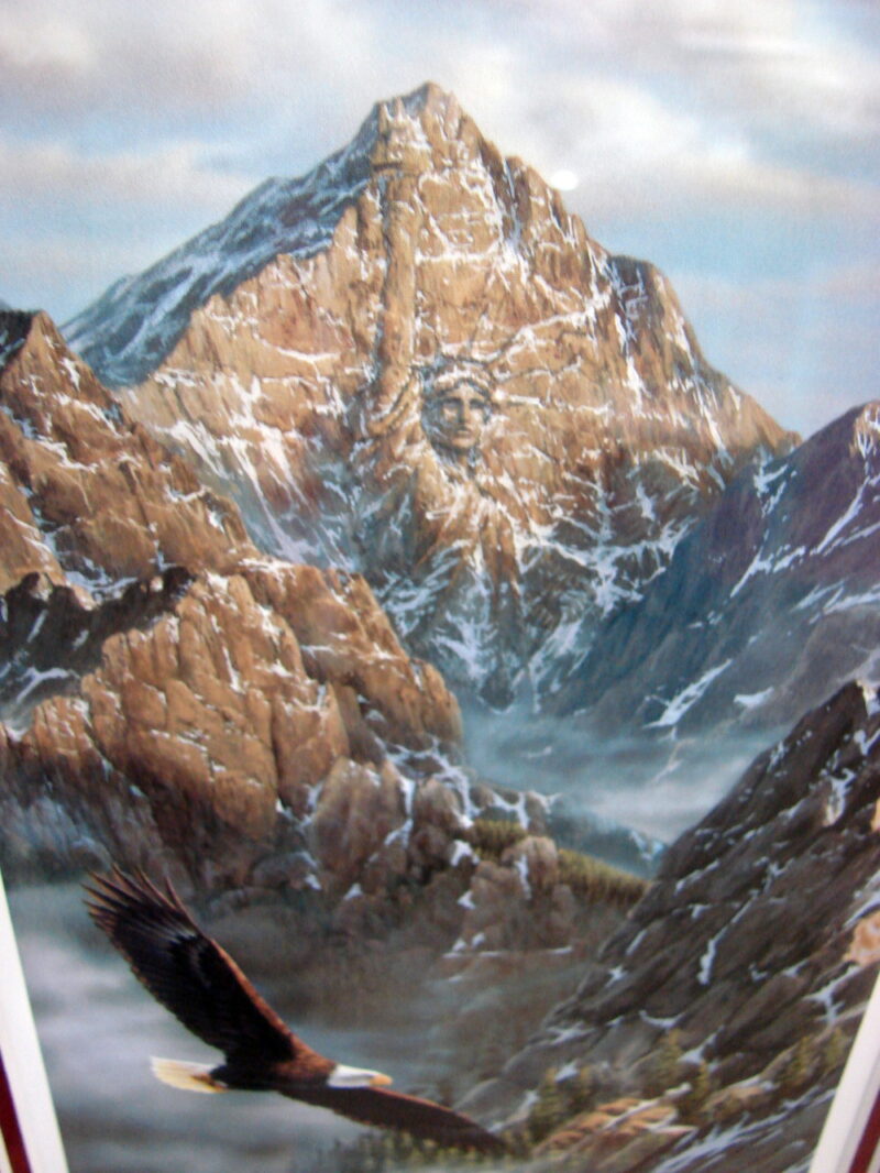 Rick Kelley Framed Matted Artwork Liberty&#8217;s Flight Statue of Liberty in Mountain Eagle, Moose-R-Us.Com Log Cabin Decor