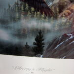 Rick Kelley Framed Matted Artwork Liberty's Flight Statue of Liberty in Mountain Eagle - Image 3