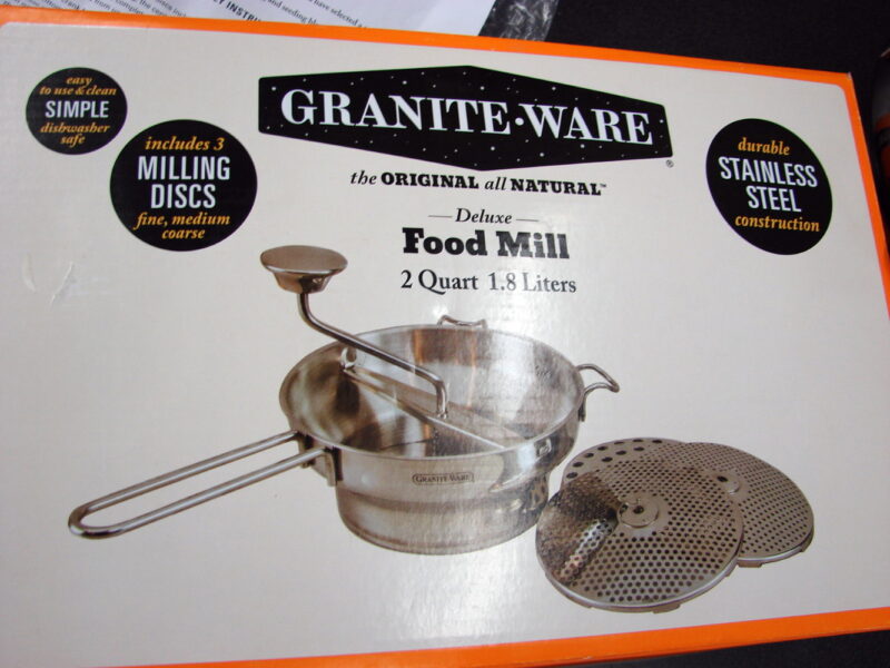 Stainless Steel Granite-Ware 2 Quart Deluxe Food Mill w/Three Milling Discs New, Moose-R-Us.Com Log Cabin Decor