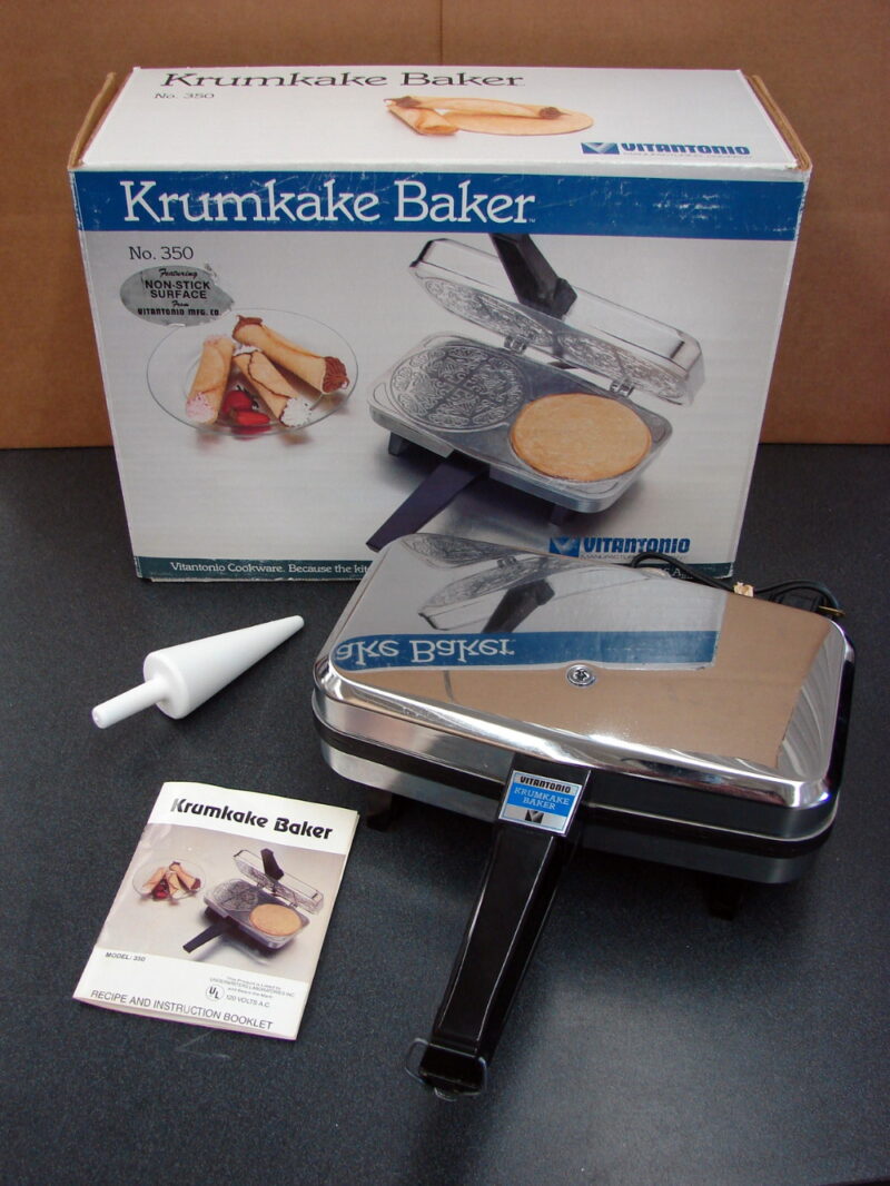 Electric Vitantonio Krumkake Baker Authentic Waffle Cookie Iron Pizzelle #350 NIB, Moose-R-Us.Com Log Cabin Decor