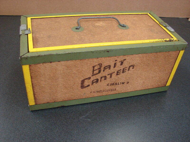 Vintage Extra Long 14&#8243; Oberlin Cricket Worm Bucket Paper Pulp Bait Canteen, Moose-R-Us.Com Antiques Collectibles Log Cabin Decor