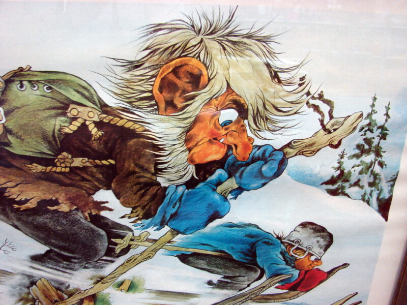 Sturla Kaasa Trolls Artwork Vinland National Center Skiing Troll Norwegian Skiers 1977, Moose-R-Us.Com Log Cabin Decor