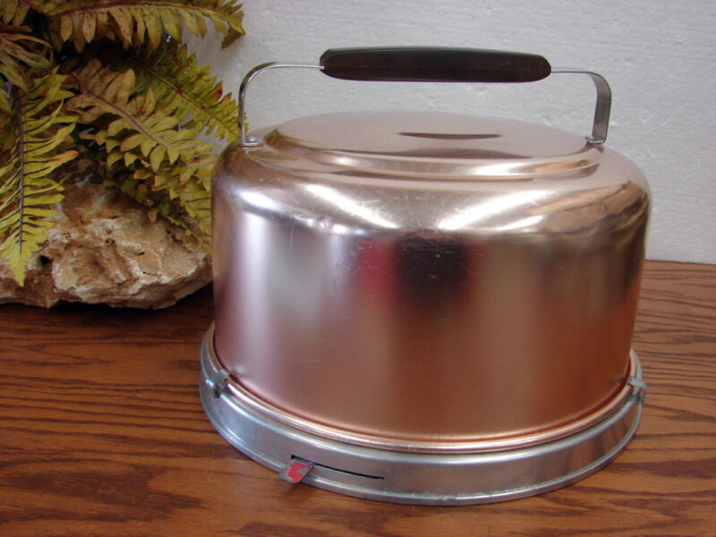 Vintage MCM Copper Tone Mirro Aluminum Locking Cake Carrier #2003, Moose-R-Us.Com Log Cabin Decor