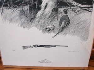 Larry Negaard Artwork Winchester Gun Game Pheasant Black White Club Classic 1983
