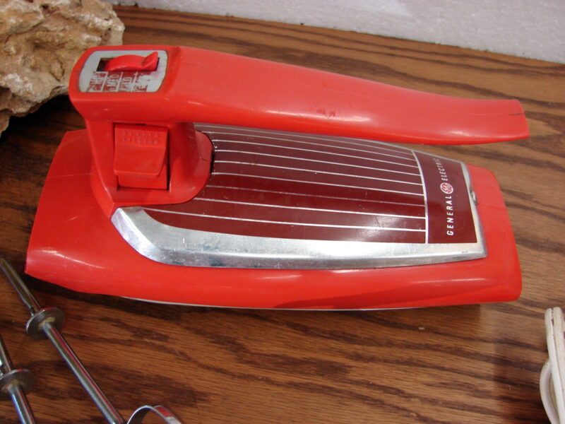 Vintage GE MCM Orange Retro Atomic Grill Hand Mixer Tested Complete, Moose-R-Us.Com Log Cabin Decor