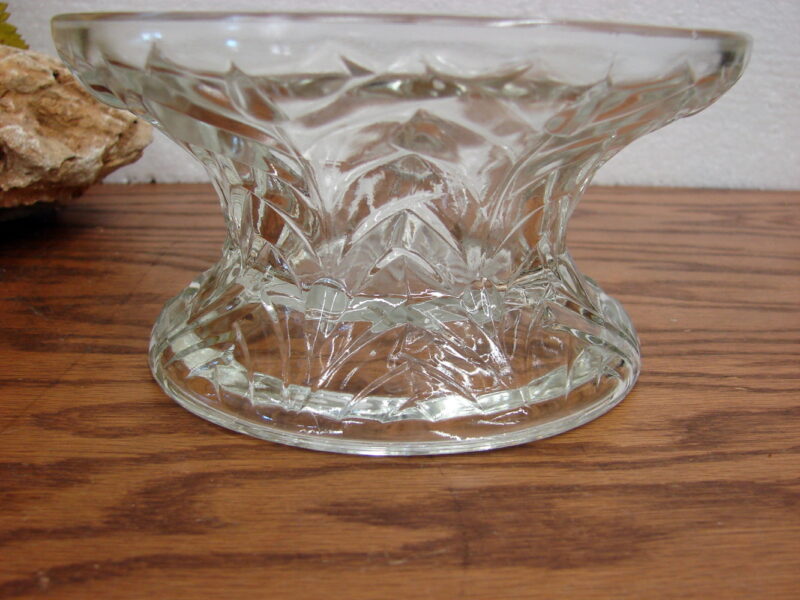 Vintage Clear Pressed Glass Punch Bowl Pedestal Stand Riser, Moose-R-Us.Com Antiques Collectibles Log Cabin Decor