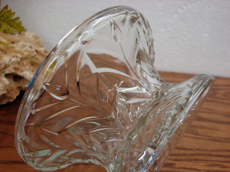 Vintage Clear Pressed Glass Punch Bowl Pedestal Stand Riser, Moose-R-Us.Com Antiques Collectibles Log Cabin Decor