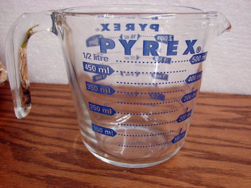 Vintage PYREX 2 Cup Measuring Cup Pitcher Blue Print, Moose-R-Us.Com Log Cabin Decor