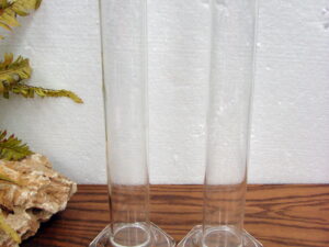 Vintage PYREX Scientific Chemist 15" Hydrometer Cylinder Beaker Test Vase Set/2