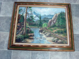 Ruddle Original Painting Framed Artwork River Road Mountains Pines Gorgeous