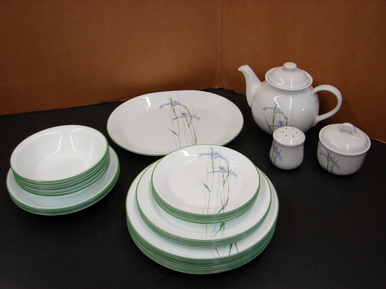 Set/6 Vintage Corning Ware Corelle Shadow Iris Salad Desert Plate 7 1/4" - Image 2
