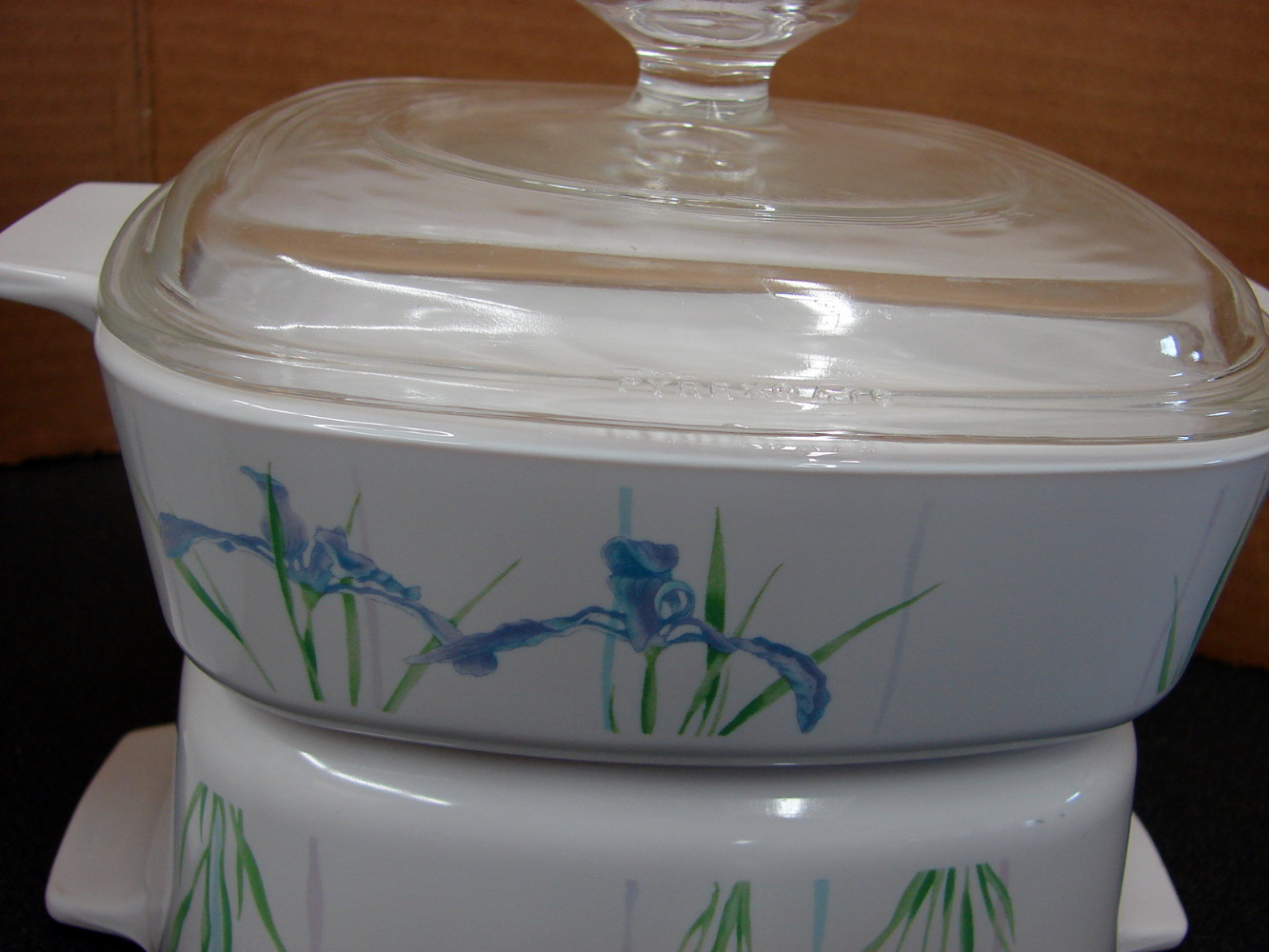 Set/4 Vintage Corning Ware Corelle Shadow Iris Casserole w/ PYREX Lid Set 1-3 Liter - Image 2