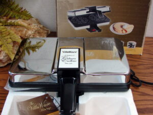 Vintage VillaWare Krumkake Baker Electric Iron Pizzelle Maker #3900 New in Box