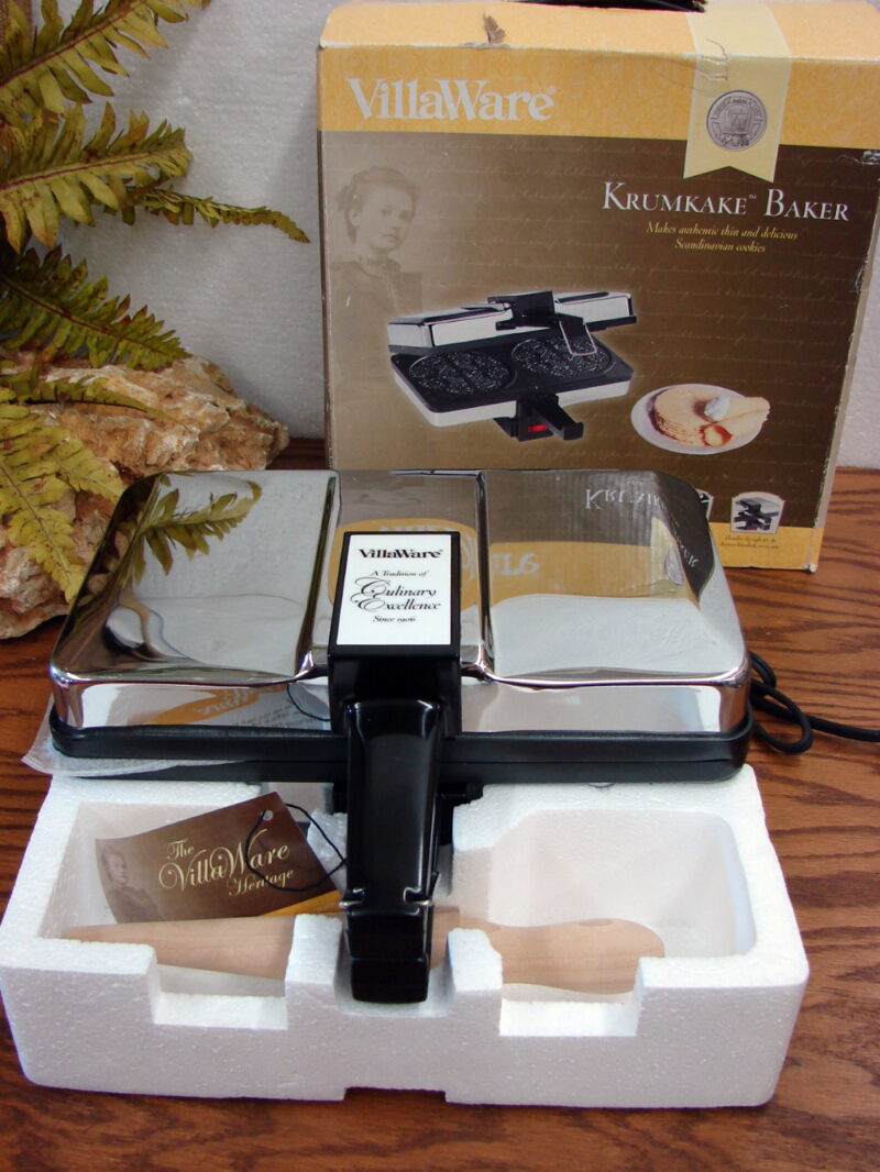 Vintage VillaWare Krumkake Baker Electric Iron Pizzelle Maker #3900 New in Box, Moose-R-Us.Com Antiques Collectibles Log Cabin Decor