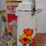 Vintage Zojirushi Vacuum Bottle Air Pot Pump Coffee Server Retro Flower Power NIB - Image 6