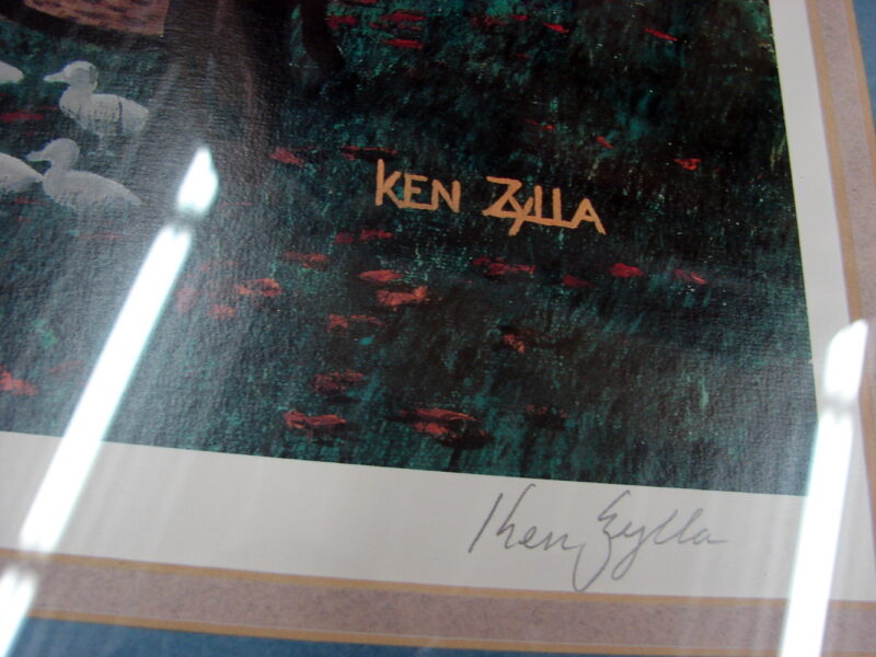 Ken Zylla Framed Matted Artwork Bumper Crop Sale Barn Cars 454/2800 Signed Numbered, Moose-R-Us.Com Log Cabin Decor