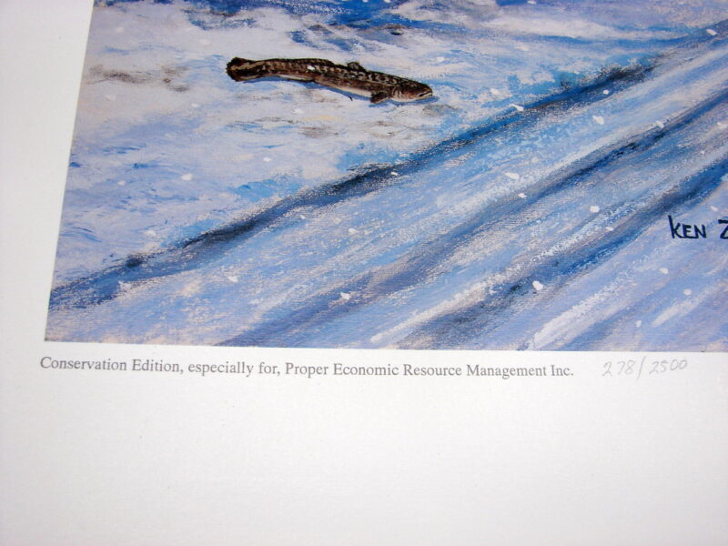 Ken Zylla Artwork Shanty Town Ice Fishing Lake Snowmobiles Conservation Edition, Moose-R-Us.Com Log Cabin Decor