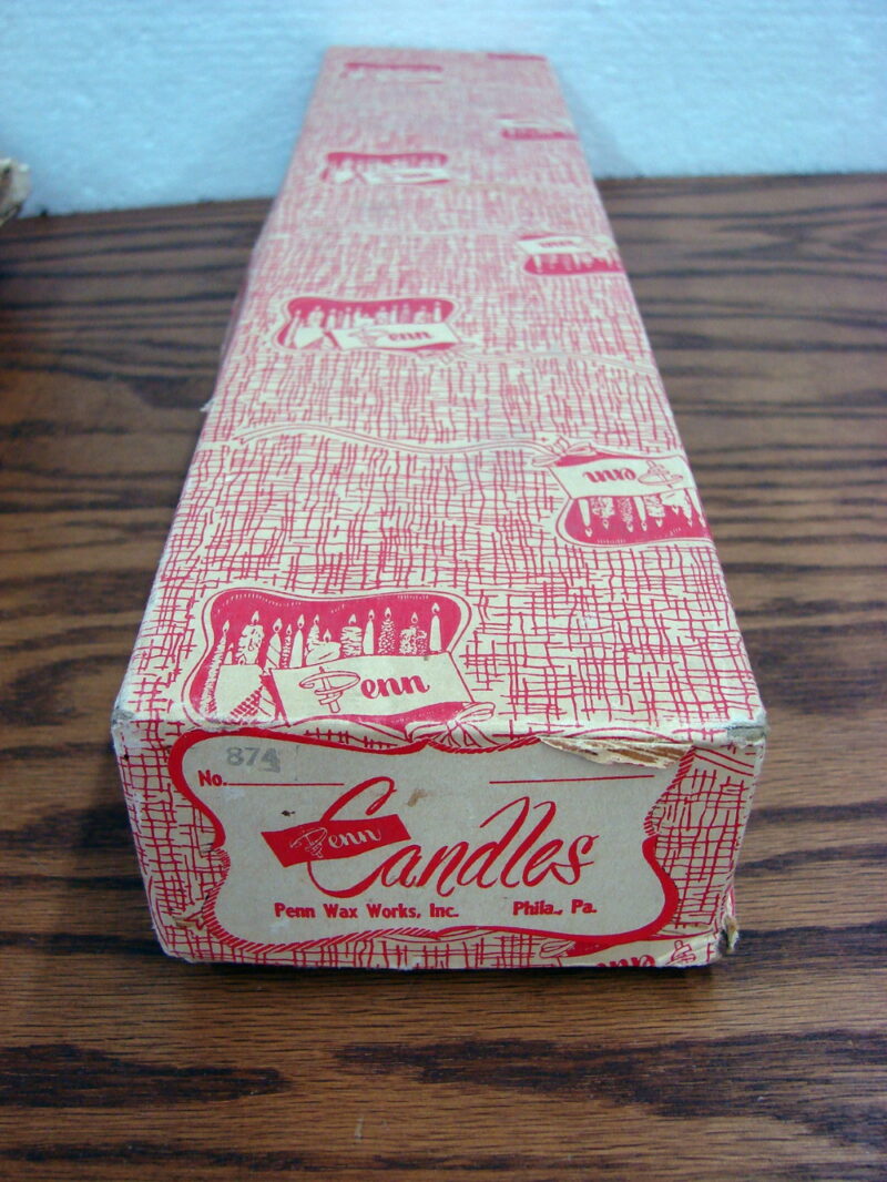 Vintage Penn Wax Taper Candle #874 14&#8243; Berries Pearls Twist New in Box, Moose-R-Us.Com Log Cabin Decor