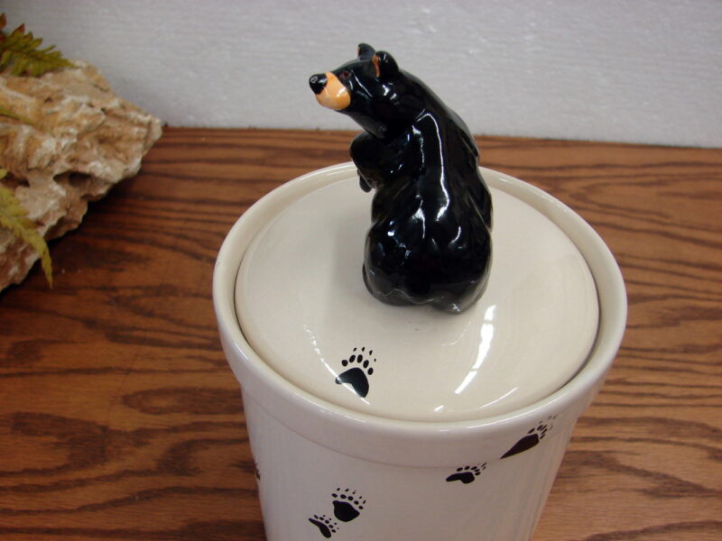 Big Sky Carvers Bearfoots Bears Jeff Fleming Canister Jar 2001 as is, Moose-R-Us.Com Log Cabin Decor