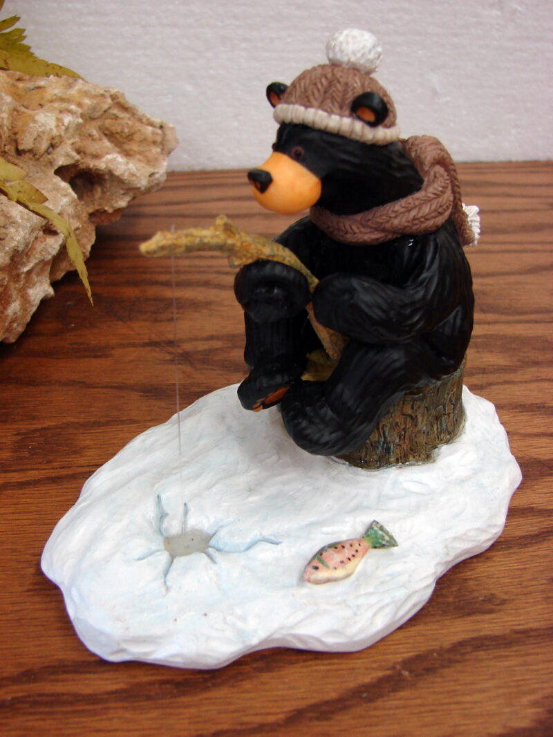 Big Sky Carvers Bearfoots Bears Jeff Fleming Al Ice Fishing, Moose-R-Us.Com Log Cabin Decor