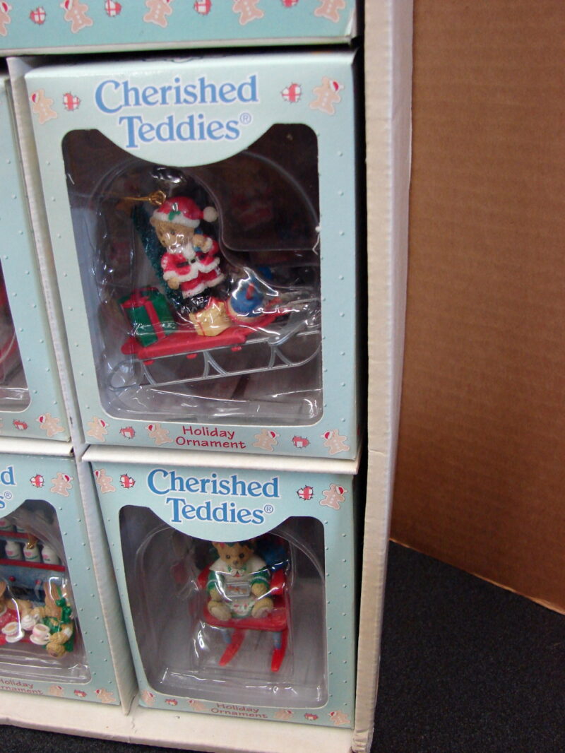 Enesco 1997 Cherished Teddies Priscilla Hillman Store Display 28 Ornaments, Moose-R-Us.Com Log Cabin Decor