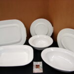 Corning Ware Casual Elegance White 6 Piece Set Oval Rectangular Round w/ Lids