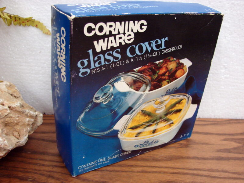 Vintage CorningWare Pyrex Clear Glass Lid A-7 Brand New in Sealed Box, Moose-R-Us.Com Log Cabin Decor