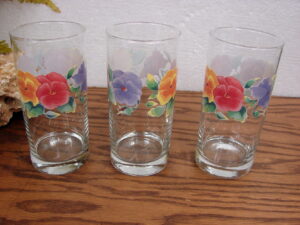 Set/11 Vintage Corning Ware Corelle Summer Blush Drinking Glasses 6"
