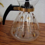 Vintage MCM Libbey Gold Teardrop Coffee Beverage Server Carafe w/ Lid