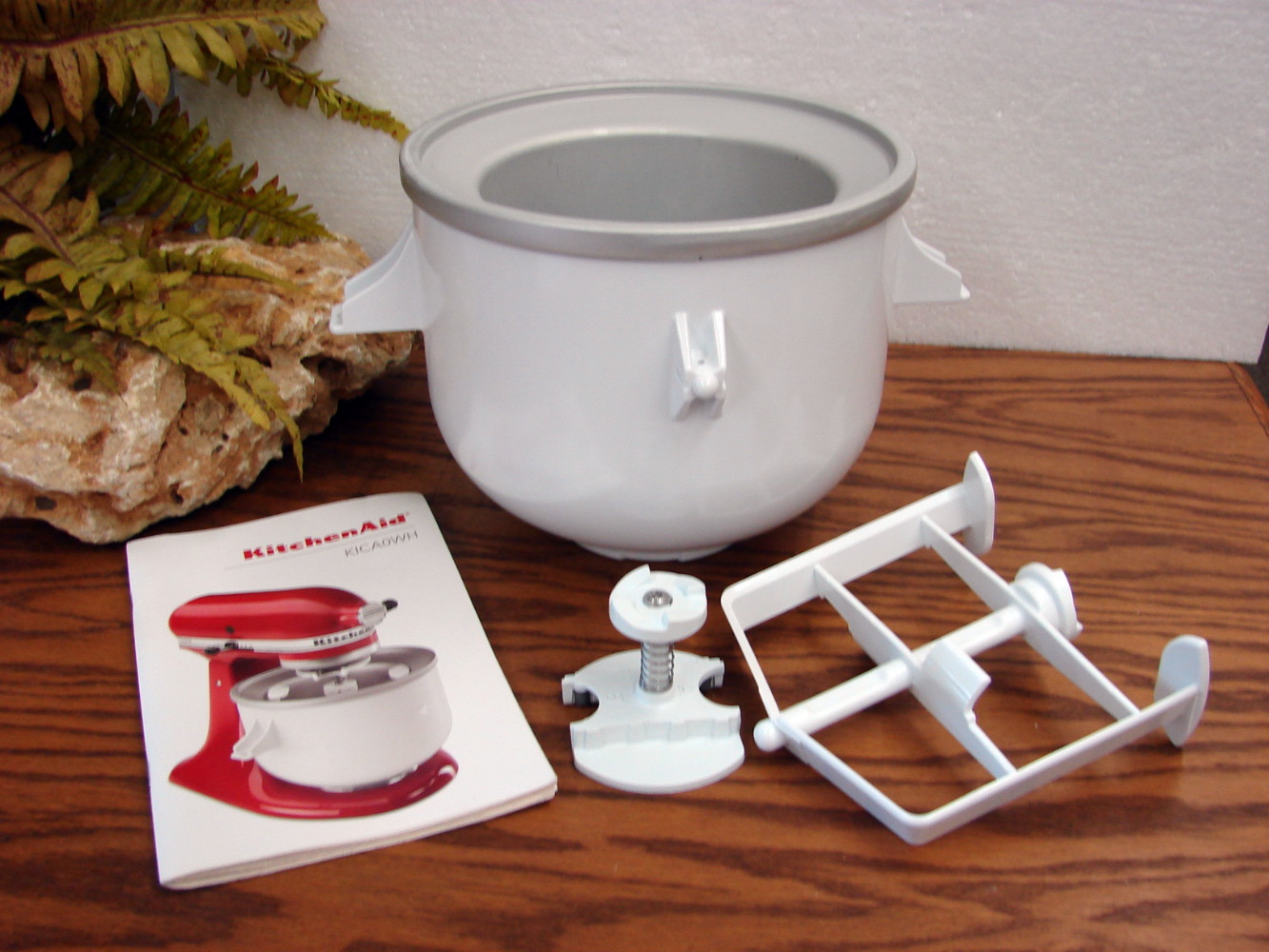 KitchenAid Model #KICA0WH Ice Cream Maker Fits 8 Quart Mixers Complete No Box