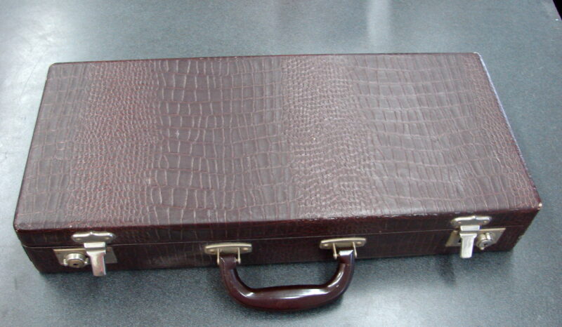 Vintage Mah-Jongg Butterscotch Bakelite Tile Game 5 Racks Case w/ Key, Moose-R-Us.Com Log Cabin Decor